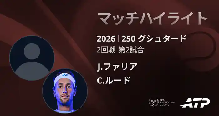 250 グシュタード シングルス2回戦 J.ファリア VS C.ルード マッチハイライト [ATPツアー 2026]