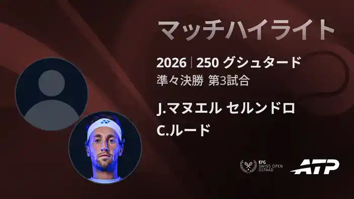 250 グシュタード シングルス準々決勝 J.マヌエル セルンドロ VS C.ルード マッチハイライト [ATPツアー 2026]