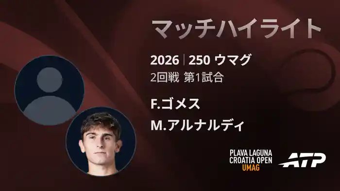 250 ウマグ シングルス2回戦 F.ゴメス VS M.アルナルディ マッチハイライト [ATPツアー 2026]