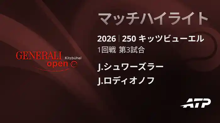 250 キッツビューエル シングルス1回戦 J.シュワーズラー VS J.ロディオノフ マッチハイライト [ATPツアー 2026]