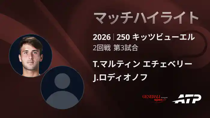 250 キッツビューエル シングルス2回戦 T.マルティン エチェベリー VS J.ロディオノフ マッチハイライト [ATPツアー 2026]