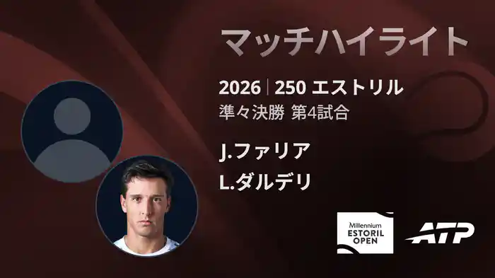 250 エストリル シングルス準々決勝 J.ファリア VS L.ダルデリ マッチハイライト [ATPツアー 2026]