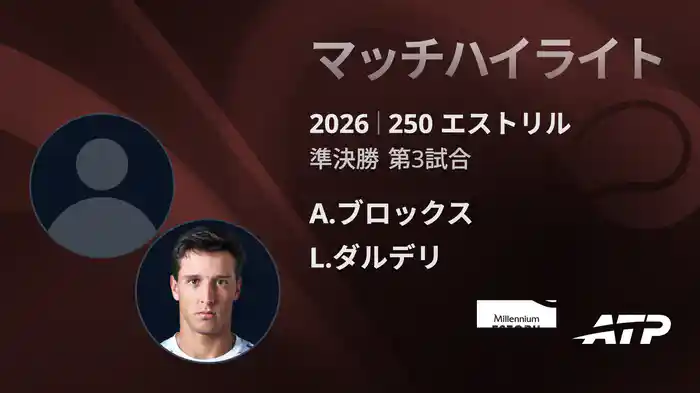 250 エストリル シングルス準決勝 A.ブロックス VS L.ダルデリ マッチハイライト [ATPツアー 2026]