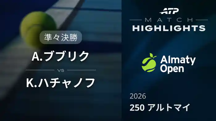 250 アルマトイ シングルス準々決勝 A.ブブリク VS K.ハチャノフ マッチハイライト [ATPツアー 2026]