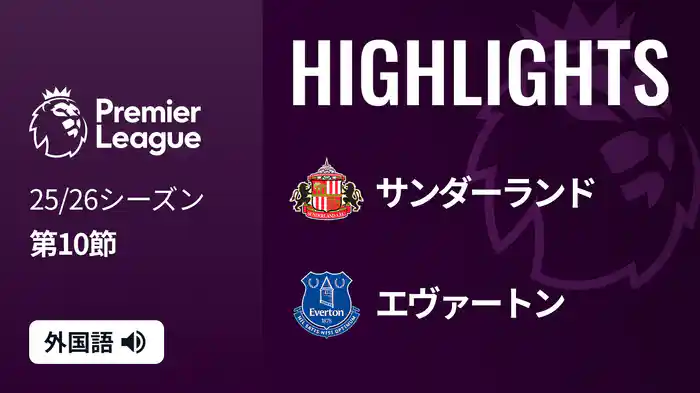 第10節 サンダーランド v エヴァートン 11/4 [プレミアリーグ] マッチハイライト